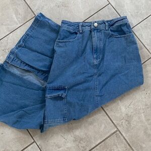 Princess Polly Cargo Denim Maxi Skirt